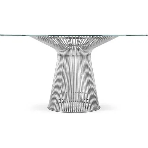 Table à manger ronde - Verre et Métal - Barrel image 8