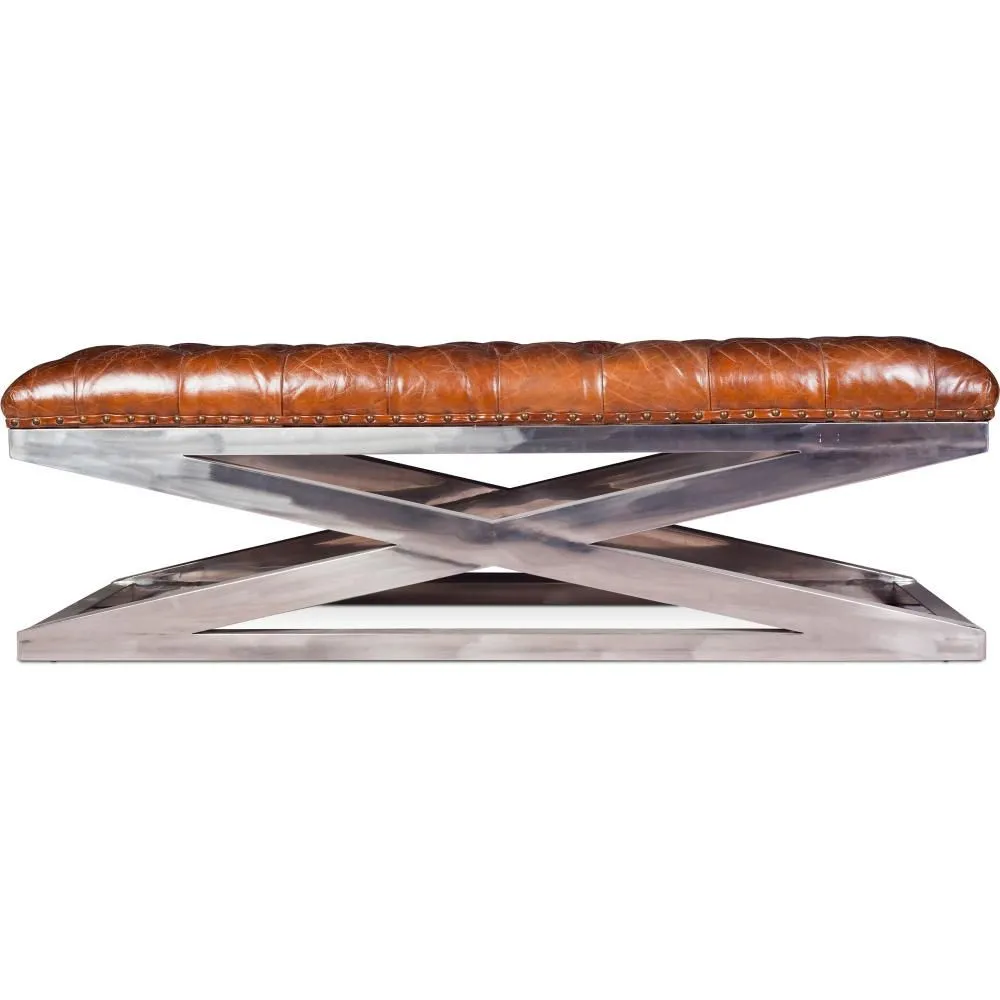 Banc en acier - Tapissé en cuir - Churchill image 8