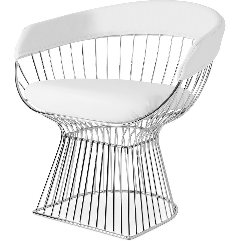 Chaise de salle à manger avec accoudoirs - Simili cuir et métal - Barrel image 8