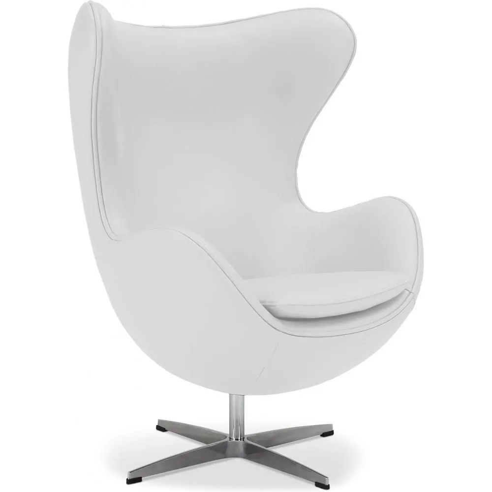 Fauteuil avec accoudoirs - Revêtement en cuir - Design en forme d'œuf - Brave image 8