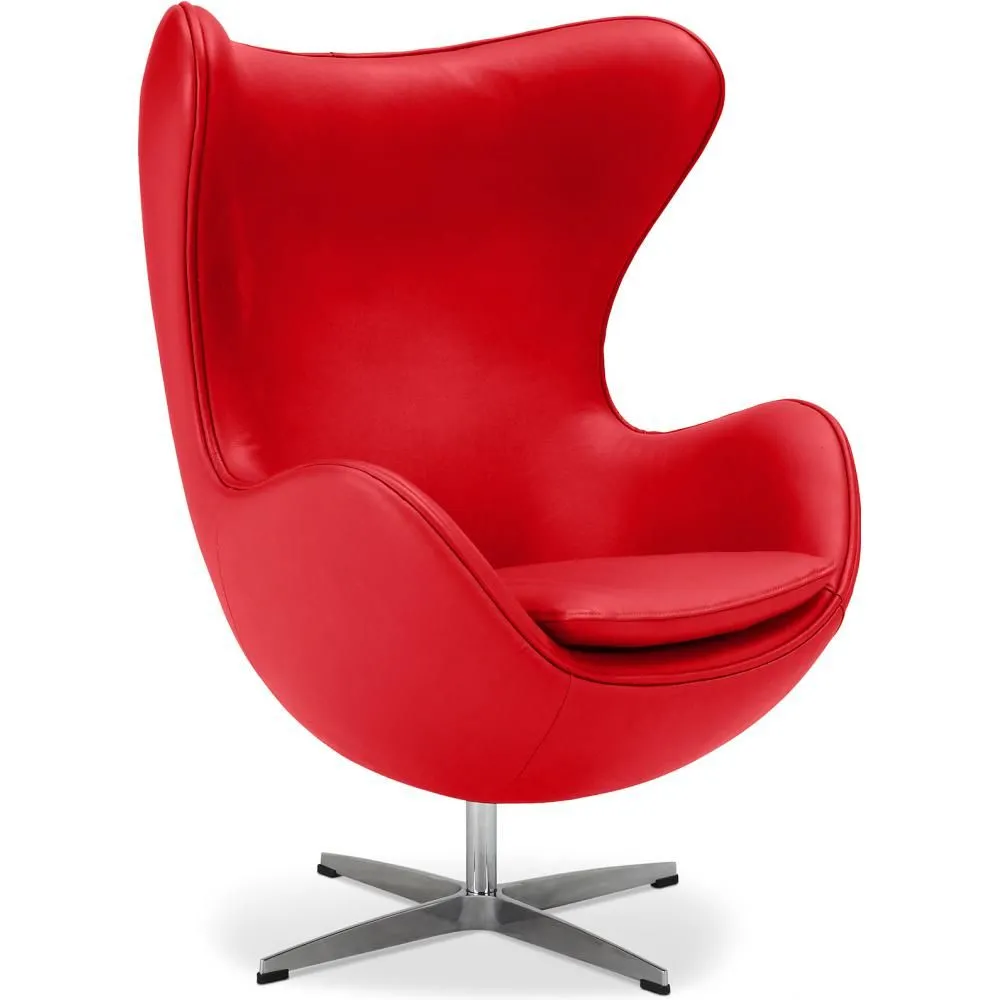 Fauteuil avec accoudoirs - Revêtement en cuir - Design en forme d'œuf - Brave image 8