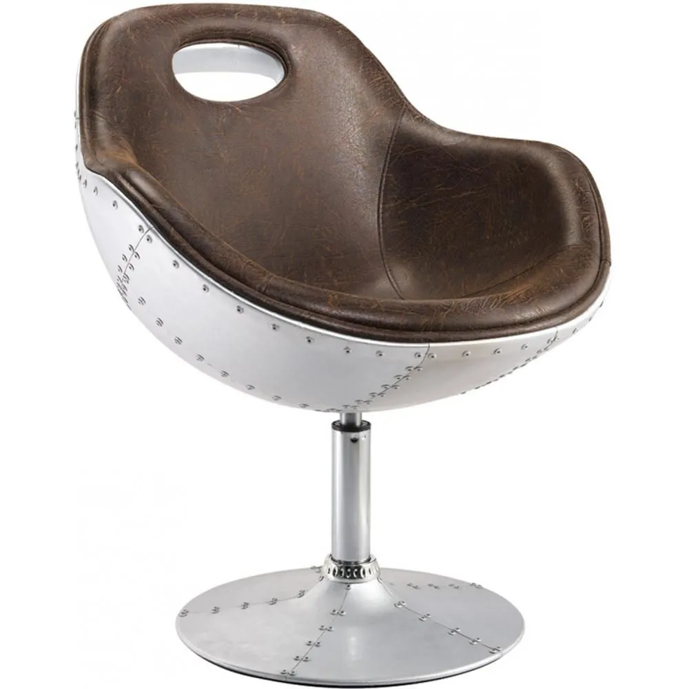 Fauteuil pivotant de design aviateur - Tapissé en PU image 8