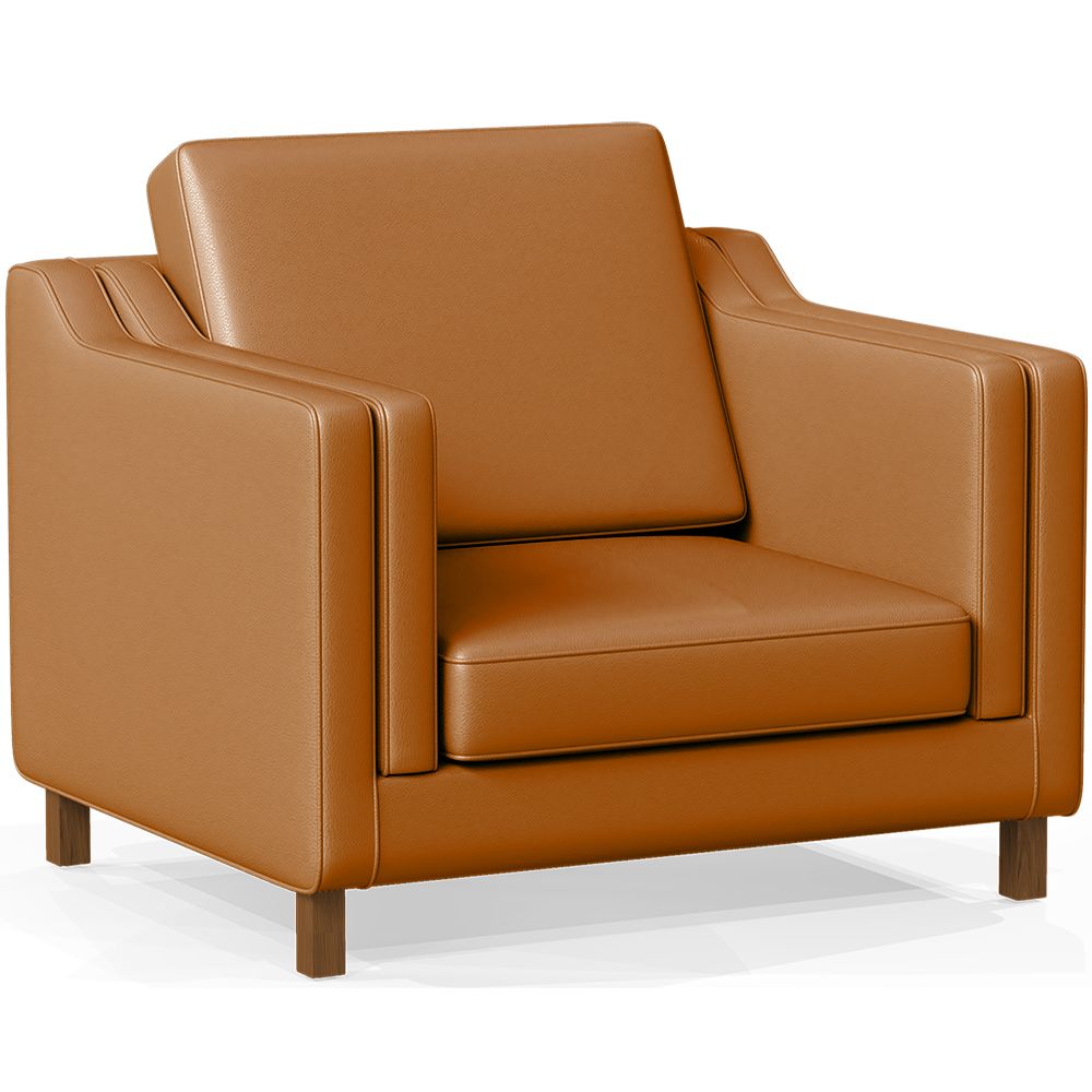Fauteuil avec Accoudoirs - Revêtu de Cuir - Mattathais image 8