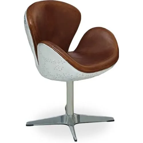 Fauteuil avec Accoudoirs - Style Aviateur - Cuir et Métal - Aviator image 8