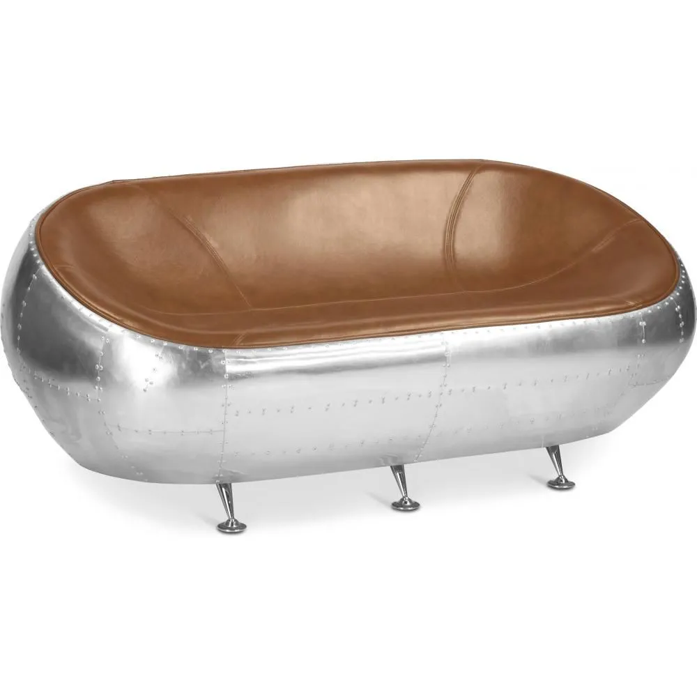 Canapé 2 Places - Design Aviateur - Cuir - Aviator image 8