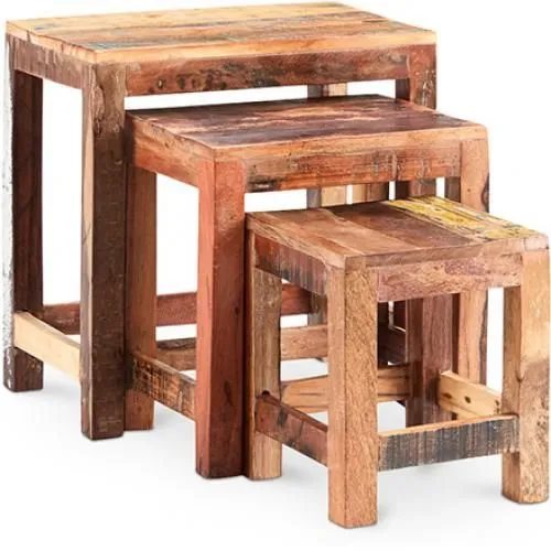 Lot de 3 tables d'appoint empilables - Bois - Seaside image 8