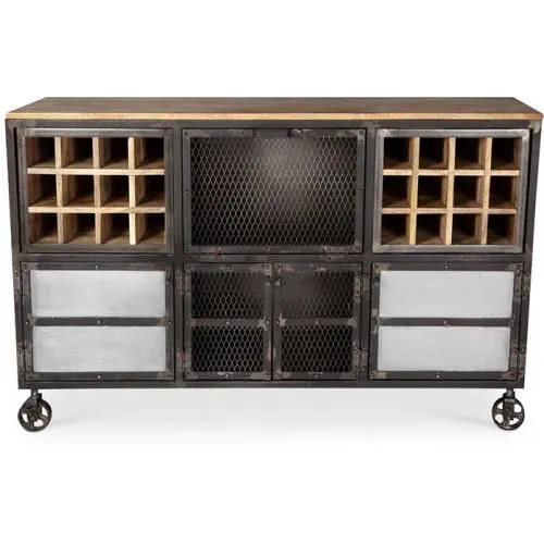 Buffet à vin avec roues - Design industriel - Avara image 8