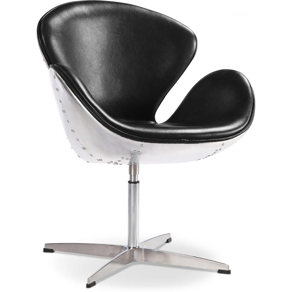 Fauteuil avec accoudoirs - Style aviateur - Revêtu de cuir - Via image 8