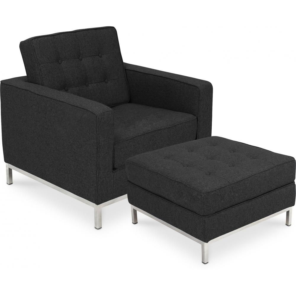 Fauteuil Design avec Repose-Pieds - Revêtement en Cachemire - Konel image 8
