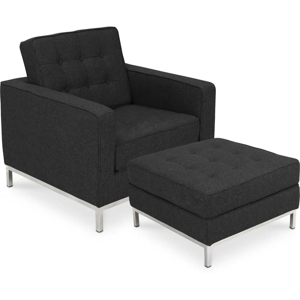 Fauteuil Design avec Repose-Pieds - Revêtement en Cachemire - Konel image 8