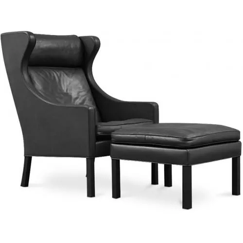 Fauteuil avec Repose-Pieds - Revêtement en Cuir - Micah image 8