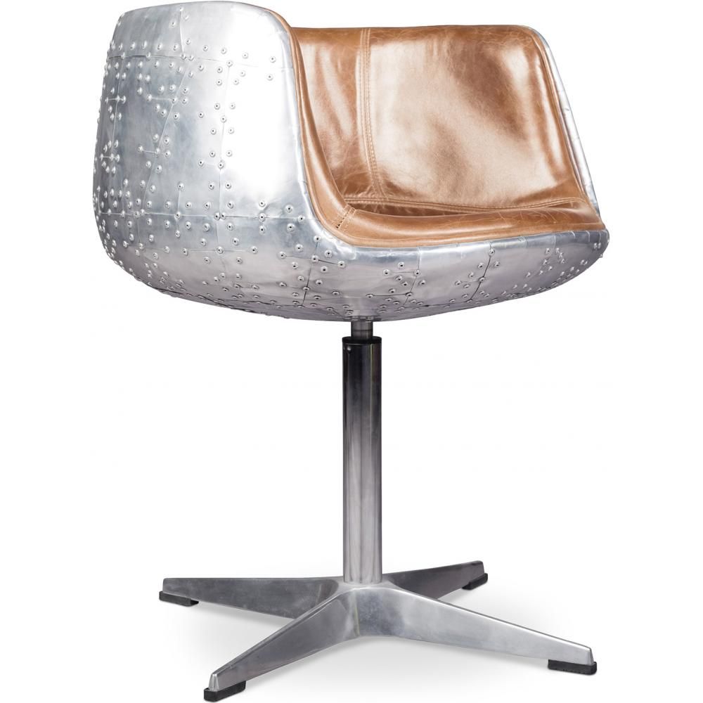 Chaise longue - Chaise design - Cuir et métal - Cognac image 8
