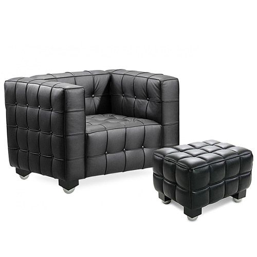 Fauteuil avec Repose-Pieds - Revêtement en Cuir Rembourré - Nubus image 8