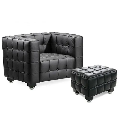 Fauteuil avec Repose-Pieds - Revêtement en Cuir Rembourré - Nubus image 8