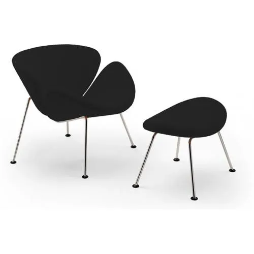 Fauteuil Design avec Repose-Pieds - Revêtement en Cuir - Chunk image 8