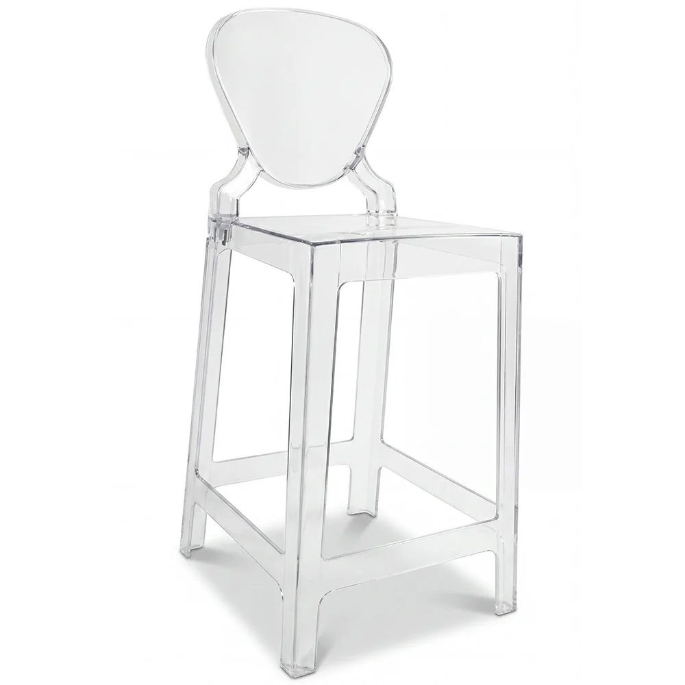 Tabouret de bar avec dossier - Design transparent - 75cm - Victoria Queen image 8