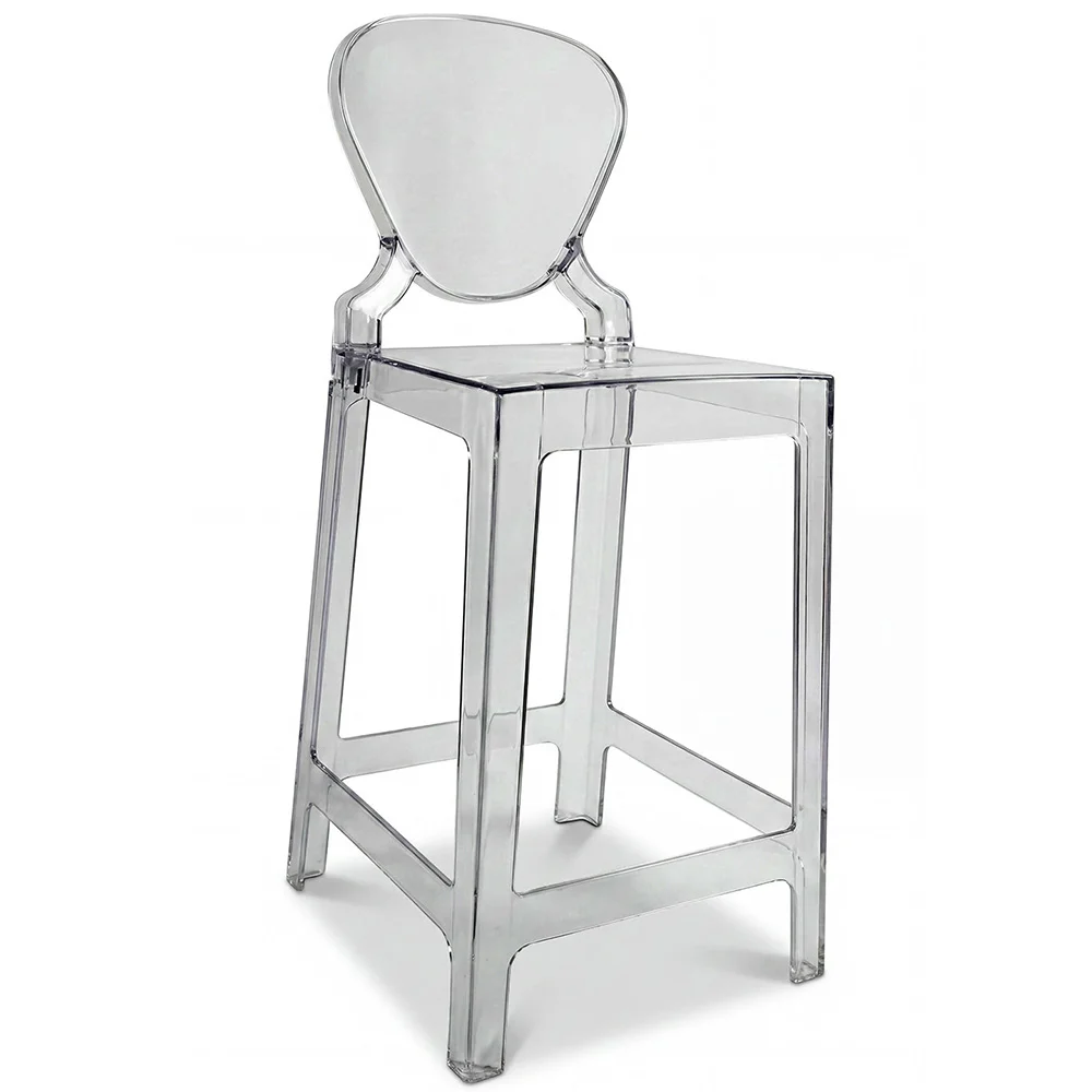 Tabouret de bar avec dossier - Design transparent - 65cm - Victoria Queen image 8