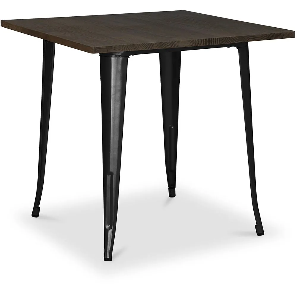 Table à manger carrée - Design industriel - Bois et métal - Stylix image 8