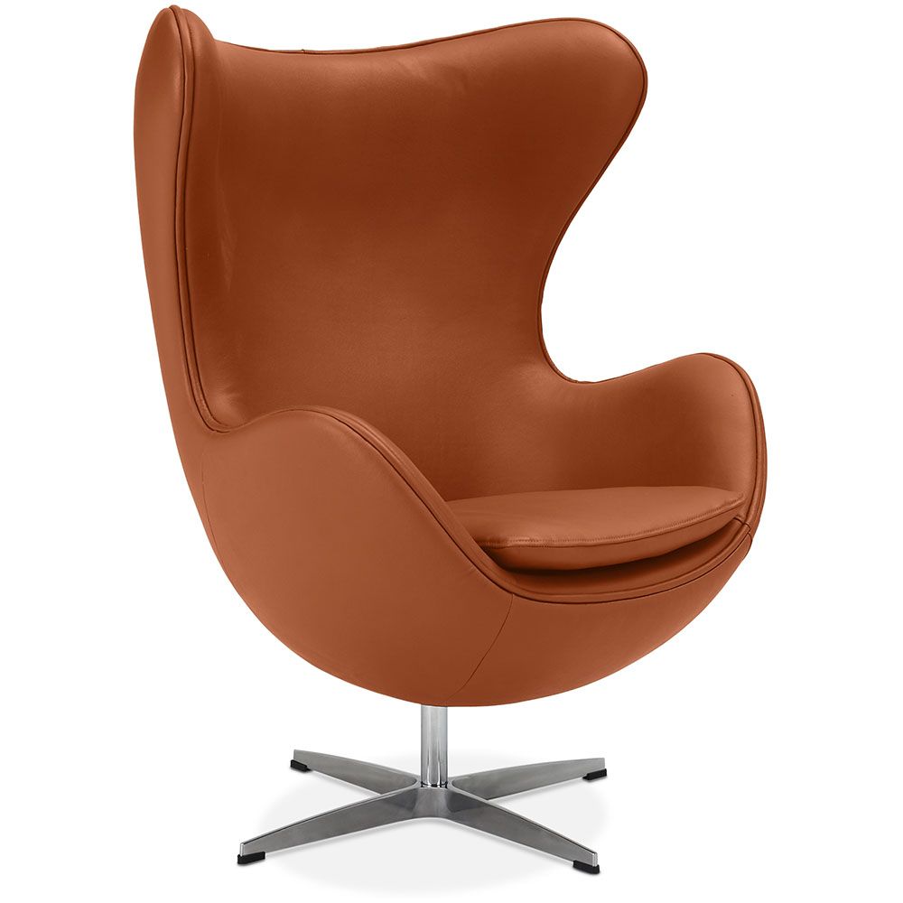 Fauteuil avec accoudoirs - Revêtement en cuir - Design en forme d'œuf - Brave image 8