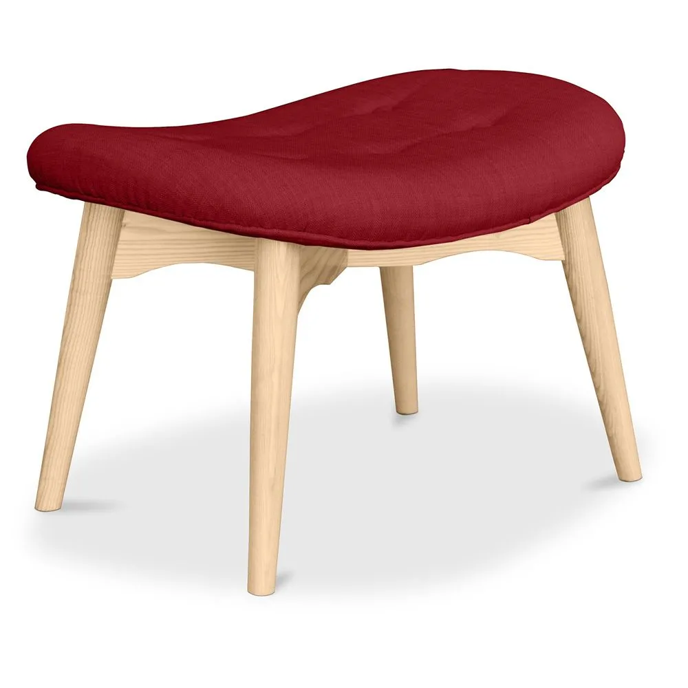  Repose-pieds tapissé en lin - Design scandinave - Bois - Kontor image 8