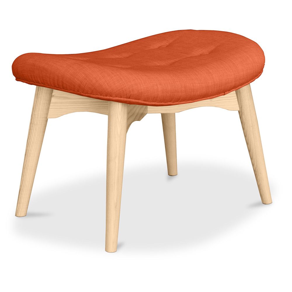  Repose-pieds tapissé en lin - Design scandinave - Bois - Kontor image 8