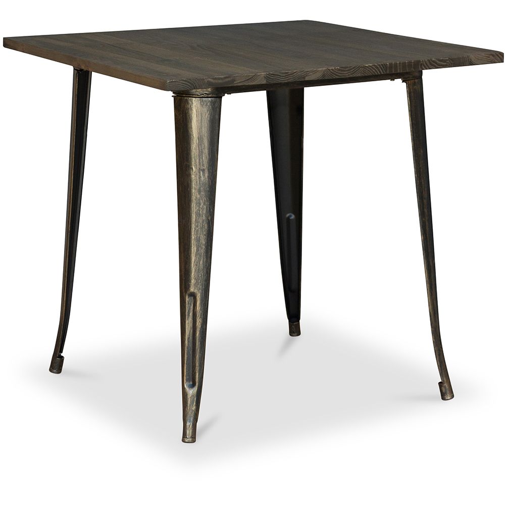 Table à manger carrée - Design industriel - Bois et métal - Stylix image 8