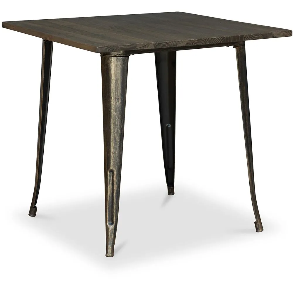 Table à manger carrée - Design industriel - Bois et métal - Stylix image 8