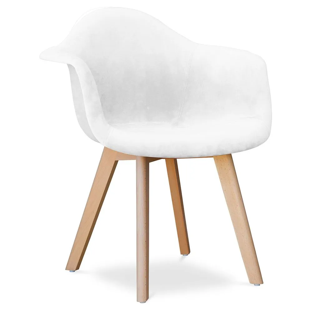 Chaise de salle à manger avec accoudoirs - Tapissée de velours - Dawick image 8