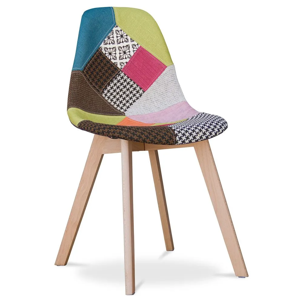 Chaise de Salle à Manger - Revêtement Patchwork - Simona image 8