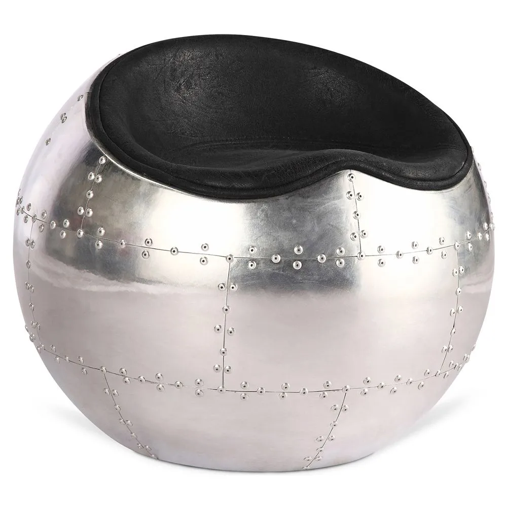 Chaise de Salon - Chaise Design Boule - Cuir et Métal - Circle image 8