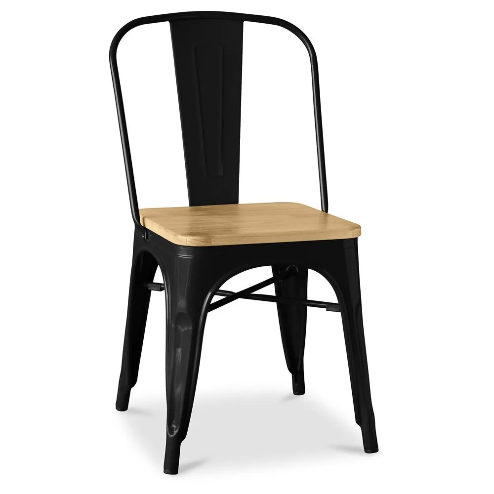 Chaise de salle à manger - Design industriel - Bois et acier - Stylix image 8