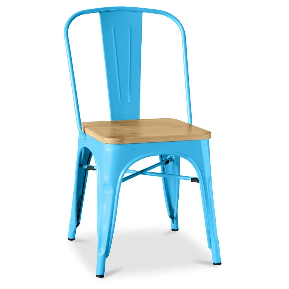 Chaise de salle à manger - Design industriel - Bois et acier - Stylix image 8