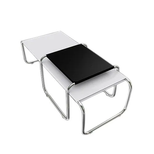 Pack de 2 tables basses empilables - bois et acier - Lacky image 8
