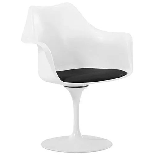 Chaise de salle à manger avec accoudoirs - Chaise pivotante blanche -Tulipan image 8