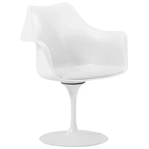Chaise de salle à manger avec accoudoirs - Chaise pivotante blanche -Tulipan image 8