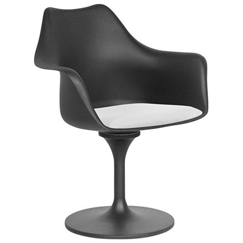 Chaise de salle à manger avec accoudoirs - Chaise pivotante noire - Tulipan image 8