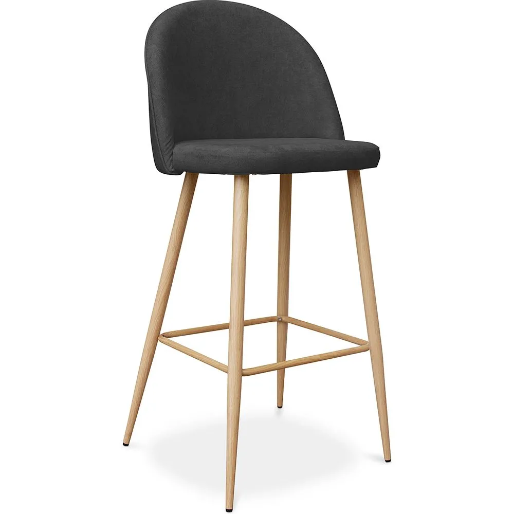 Tabouret tapissé en tissu - design scandinave - 76cm - Evelyne image 8