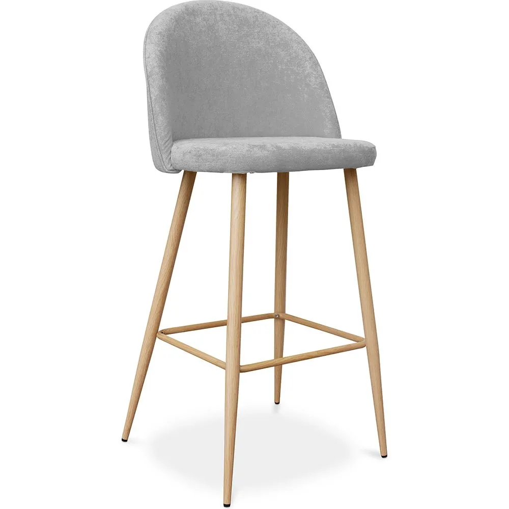 Tabouret tapissé en tissu - design scandinave - 76cm - Evelyne image 8