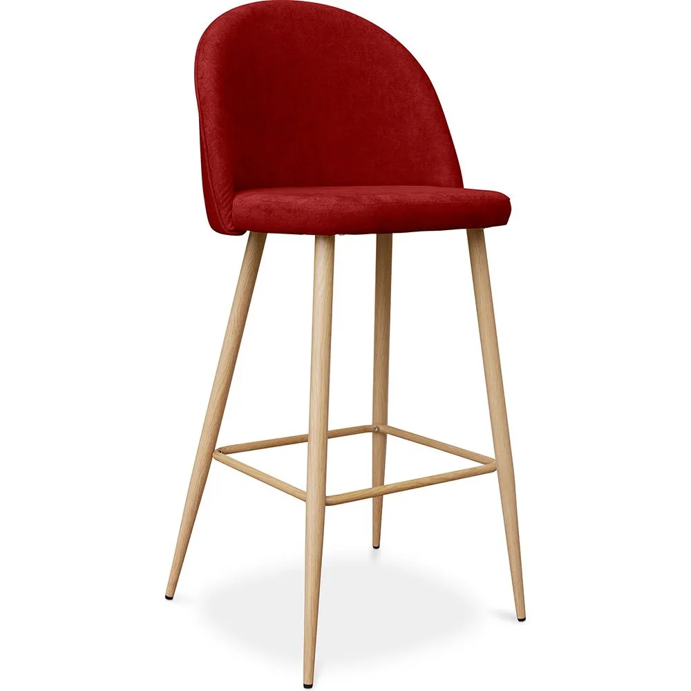 Tabouret tapissé en tissu - design scandinave - 76cm - Evelyne image 8