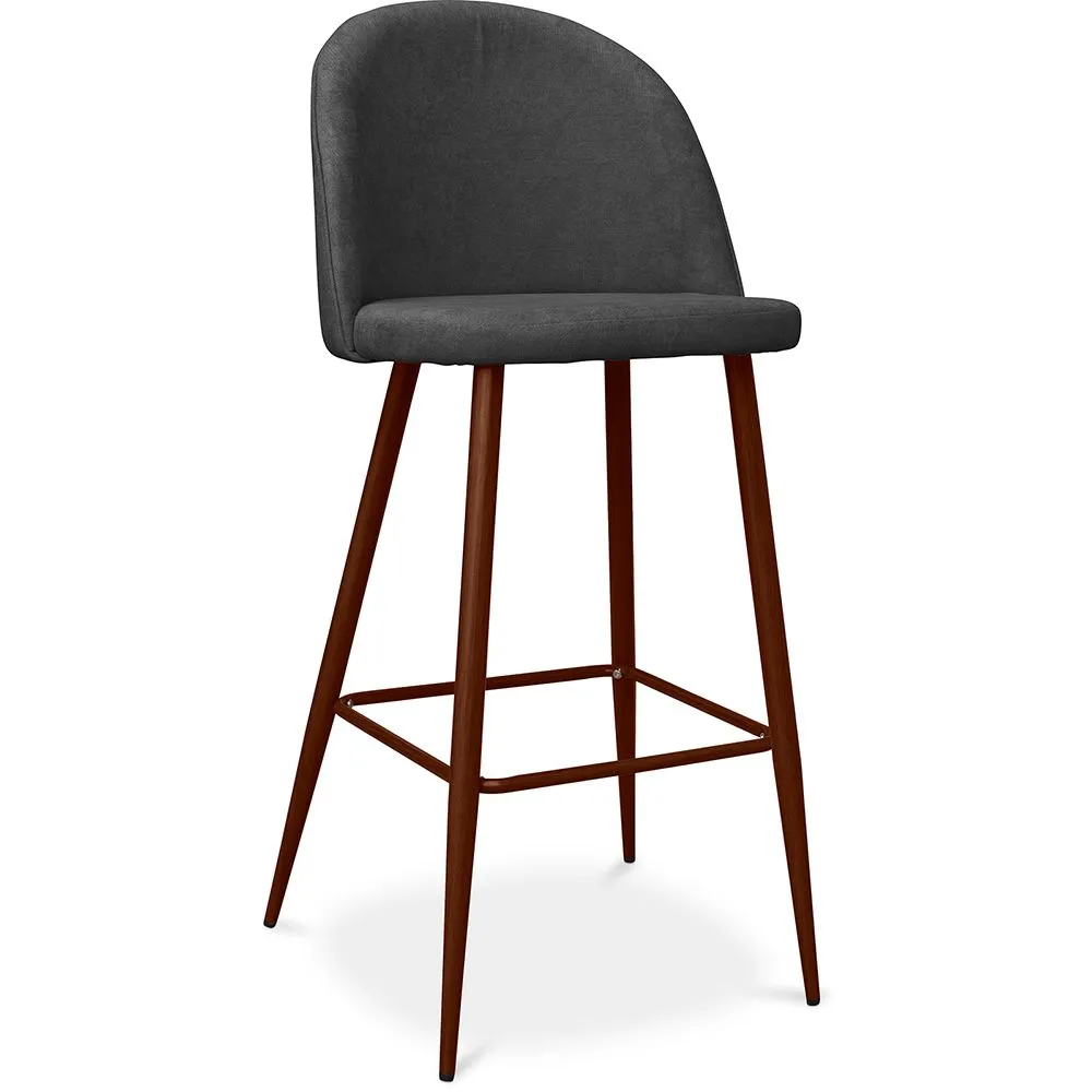 Tabouret rembourré en tissu - Design scandinave - 76cm - Evelyne image 8