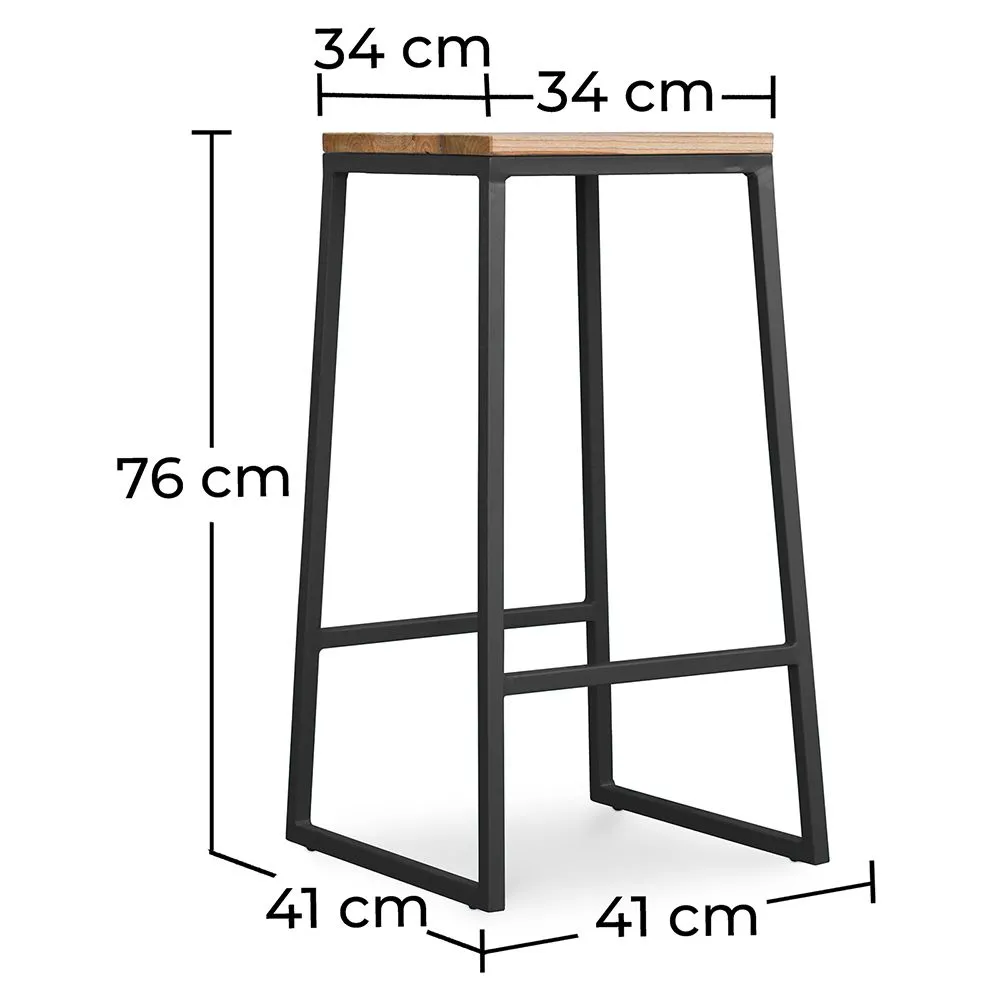 ●BIG BOY ENTERTAINMENT Tabouret design industriel - bois et métal - 76cm - Big Boy