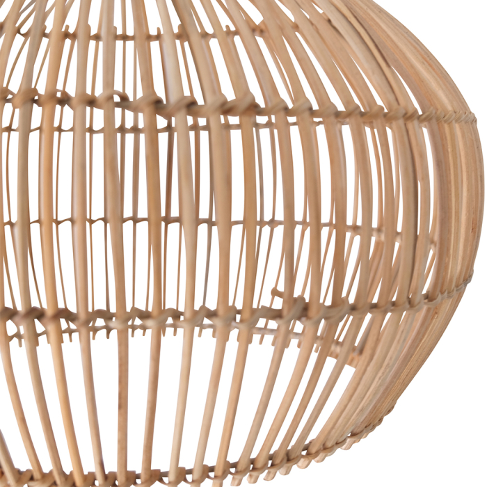 Luminaire Suspendu Boho En Rotin - Abat-Jour Tressé Main - Style Rustique Pour Chambre, Salon
