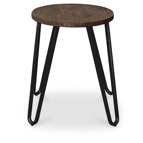 Tabouret Hairpin 42cm Bois fonce et metal Privatefloor