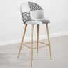 Tabouret Tapissé Patchwork - Style Scandinave - Noir et Blanc - Evelyne image 7