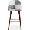 Tabouret Tapissé Patchwork - Style Scandinave - Noir et Blanc - Evelyne image 7