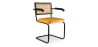 Chaise de salle à manger avec accoudoirs - tapissée de velours - bois et rotin - Puila image 7