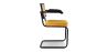 Chaise de salle à manger avec accoudoirs - tapissée de velours - bois et rotin - Puila image 7