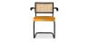 Chaise de salle à manger avec accoudoirs - tapissée de velours - bois et rotin - Puila image 7