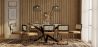 Pack Table à manger design en bois (200cm) & 8 chaises de salle à manger en rotin - tapissées en velours - Puila image 7