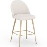 Tabouret En Bouclette Fausse Fourrure Tapissée - Boucles Blanches - Design scandinave - 66cm - Evelyne image 7